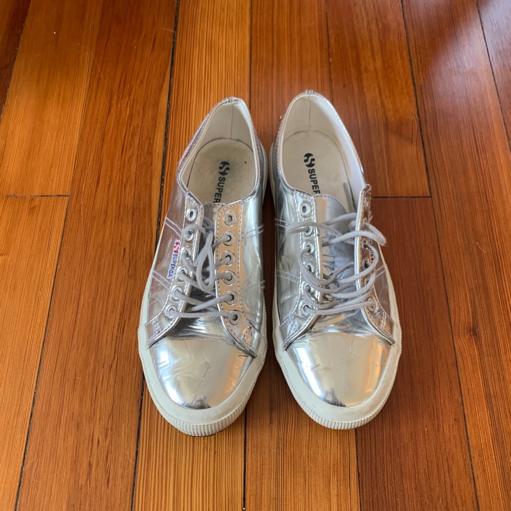 Silver Superga sneakers